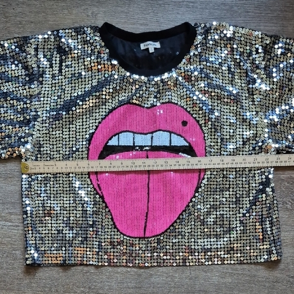 TopStyle Black Sequin Top - Picture 4 of 10